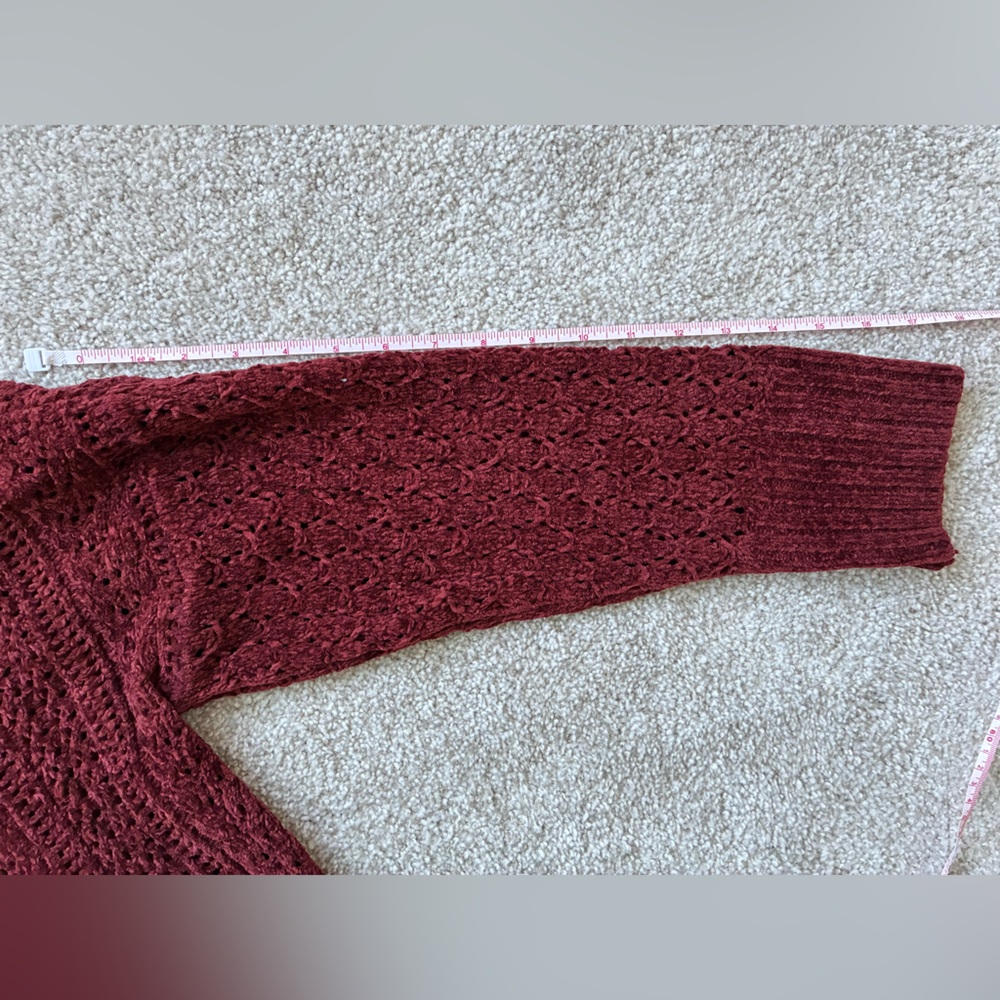 Altar’d State Burgundy Cable Knit Sweater | Size Small - Picture 12 of 13